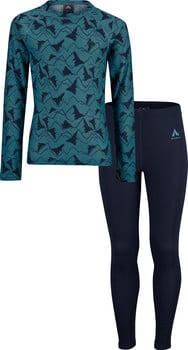 Kinder-Thermo-Langarmshirt und Leggings mit Bergmotiv.