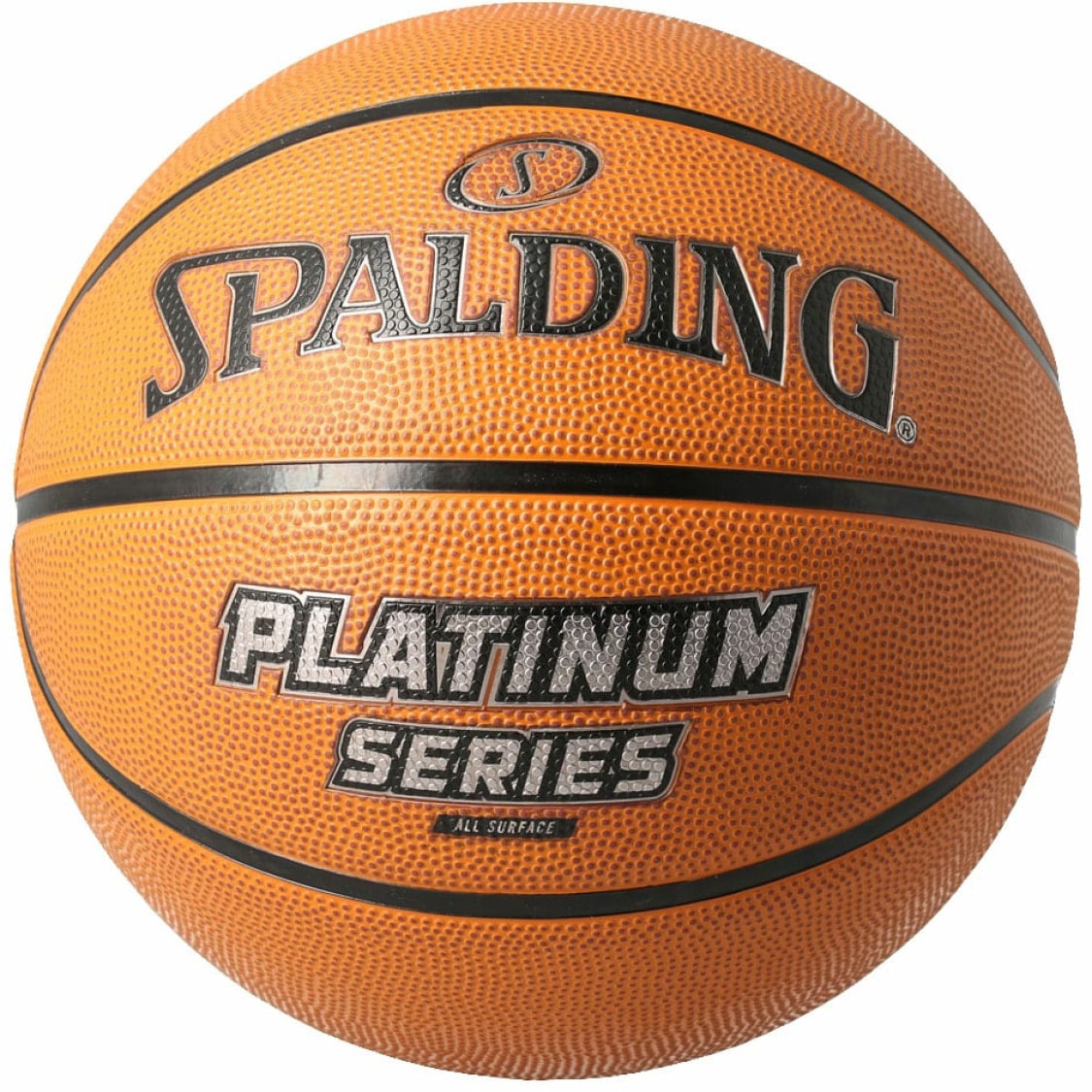 Ballon De Basket Spalding Platinum Series Sz7 - Orange - Caoutchouc - Prise En Main Renforcée