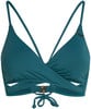 Dunkelgrüner Bikini-Top mit Wickeldesign und verstellbarem Kordelzug.