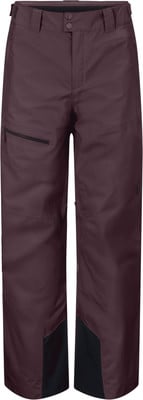 Braune Skihose mit schwarzen Details und Reißverschlüssen.