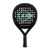 Schwarzer Dunlop Megamax Tennisschläger mit türkisen Details und Logo.
