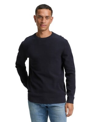Tom Tailor Structured Knit férfi pulóver Tom Tailor Structured Knit férfi pulóver