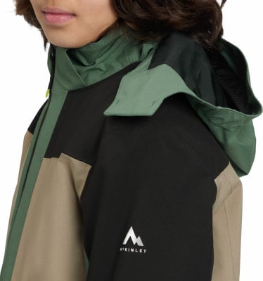 Kinderjacke mit Kapuze in mehrfarbigem Design mit McKinley-Logo.