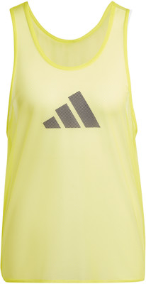 Gelbe Adidas Mesh-Weste mit Drei-Streifen-Logo.