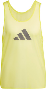 Gelbe Adidas Mesh-Weste mit Drei-Streifen-Logo.