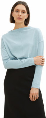 Tom Tailor TOM TAILOR Mock Neck Slub női póló hosszú ujjú