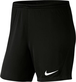 Schwarze Nike Sports Shorts mit weißem Logo.