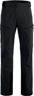 Schwarze Outdoorhose mit Taschen und verstärkten Knien.