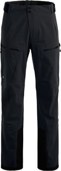 Schwarze Outdoorhose mit Taschen und verstärkten Knien.