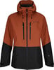 Herrenjacke mit Kapuze in Orange und Schwarz, ideal zum Skifahren.
