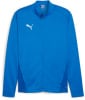 Blaue Herrenjacke von Puma mit Reißverschluss und weißem Logo.