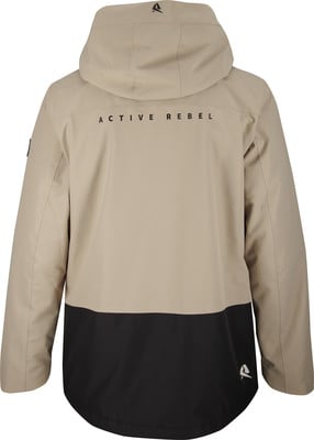 Beige Jacke mit schwarzem Unterteil und dem Schriftzug ACTIVE REBEL. Beige Jacke mit schwarzem Unterteil und dem Schriftzug ACTIVE REBEL.