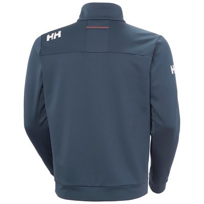 Sötétkék dzseki hátulja Helly Hansen logóval és piros csíkkal. Sötétkék dzseki hátulja Helly Hansen logóval és piros csíkkal.