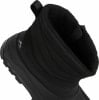 Schwarzer Winterstiefel mit gestepptem Obermaterial und Reißverschluss für einfaches Anziehen.