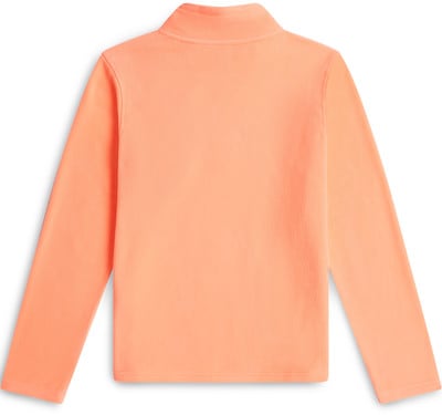 Orange Fleece Pullover mit langen Ärmeln und Stehkragen. Orange Fleece Pullover mit langen Ärmeln und Stehkragen.