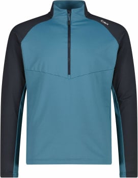 Blaue Herrenjacke mit dunklen Ärmeln und CMP-Logo auf der Schulter.