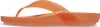 Orange Zehentrenner mit transparentem Riemen und strukturierter Sohle.
