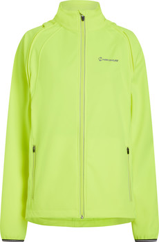 Gelbe Jacke mit Nakamura-Logo und reflektierenden Details, ideal für Sport.
