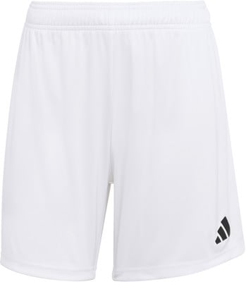 Weiße Sporthose mit schwarzem Adidas-Logo in der Ecke. Weiße Sporthose mit schwarzem Adidas-Logo in der Ecke.