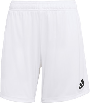 Weiße Sporthose mit schwarzem Adidas-Logo in der Ecke.