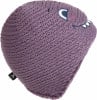 Lila Strickmütze mit aufgesticktem süßem Monster und McKinley-Logo.