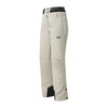 Beige Skihose mit schwarzen Details und Markenlogo.
