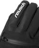 Schwarze Reusch-Handschuhe mit Reißverschluss und Markenlogo auf den Fingern.
