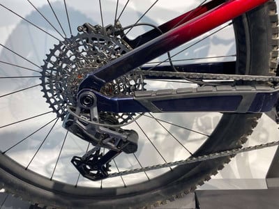 Detail des Schaltwerks und der Kassette eines Mountainbikes. Detail des Schaltwerks und der Kassette eines Mountainbikes.