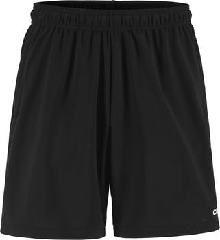 Schwarze Sporthose mit elastischem Bund und Logo am Bein.