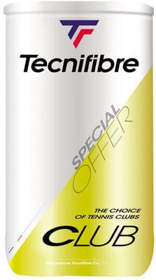 Weiße Dose mit Tecnifibre-Logo und Aufschrift Club.