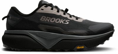Schwarze Brooks-Laufschuhe mit Gore-Tex und Vibram-Sohle. Schwarze Brooks-Laufschuhe mit Gore-Tex und Vibram-Sohle.
