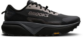 Schwarze Brooks-Laufschuhe mit Gore-Tex und Vibram-Sohle.