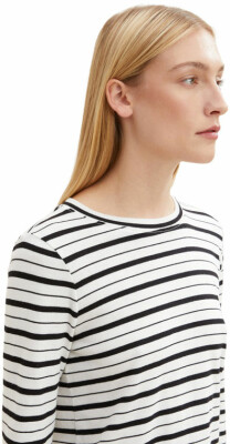 Tom Tailor TOM TAILOR Crew Neck Stripe női póló hosszú ujjú