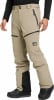 Beige Skihose mit schwarzen Reißverschlüssen und Logo am Oberschenkel.
