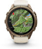 Smarte Garmin-Uhr mit Karte und rotem Richtungsanzeiger.