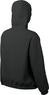 Schwarzer Herren-Hoodie von hinten gesehen. Schwarzer Herren-Hoodie von hinten gesehen.