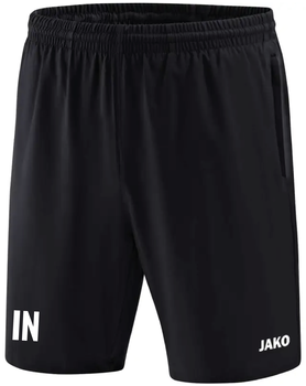 Schwarze Sporthose mit weißem "IN" und "JAKO" Logo.