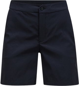 Dunkelblaue Shorts mit Knopf und Reißverschluss, perfekt für den Alltag.