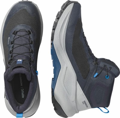 Herren-Wanderschuhe von Salomon mit Gore-Tex-Membran und Schnellverschluss. Herren-Wanderschuhe von Salomon mit Gore-Tex-Membran und Schnellverschluss.