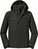 Schwarze Herren-Winterjacke mit Kapuze und Markenlogo.