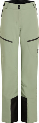 Hellgrüne Outdoorhose für Damen mit schwarzen Details und Taschen. Hellgrüne Outdoorhose für Damen mit schwarzen Details und Taschen.