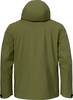Grüne Herrenjacke mit Kapuze, Rückansicht.