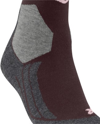 Braune Socken mit grauen und rosa Details, verstärkte Ferse und Spitze. Braune Socken mit grauen und rosa Details, verstärkte Ferse und Spitze.