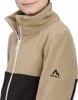 Kinder-Fleecejacke in Beige und Schwarz mit Stehkragen und McKinley-Logo.