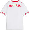 Weißes Fußballtrikot mit rotem „Red Bulls“-Aufdruck und Streifen.