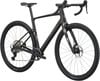 Schwarzes Scott Gravelbike mit Scheibenbremsen und breiten Reifen.