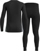 Schwarzes Langarm-Thermoshirt und Leggings, graues Panel am Shirt.