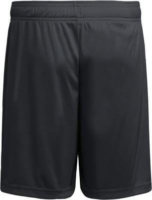 Schwarze Sporthose mit elastischem Bund und Kordelzug.