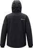 Schwarze Herrenjacke mit Kapuze und REHALL-Logo auf dem Rücken.
