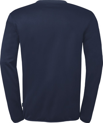 Ein dunkelblaues Langarmshirt, von hinten gezeigt. Ein dunkelblaues Langarmshirt, von hinten gezeigt.